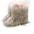 thumbnail image 1 of kakina CMSX Women's Faux fur Plush Boot,Fashion Furry Fluffy Comfortable Mid-Calf Boots Round Toe Warm Fur Lined Snow Boots Outdoor Outdoor Fashion Boots 5.5(36), 1 of 2