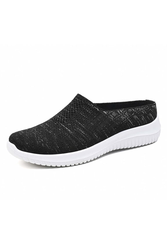 Women's Flat Breathable Fly Woven Mesh Sneakers Clearance,Casual Fashion Non-Slip Walking Shoes Comfortable Soft Sole Non Slip Loafers Shoes 6(37)