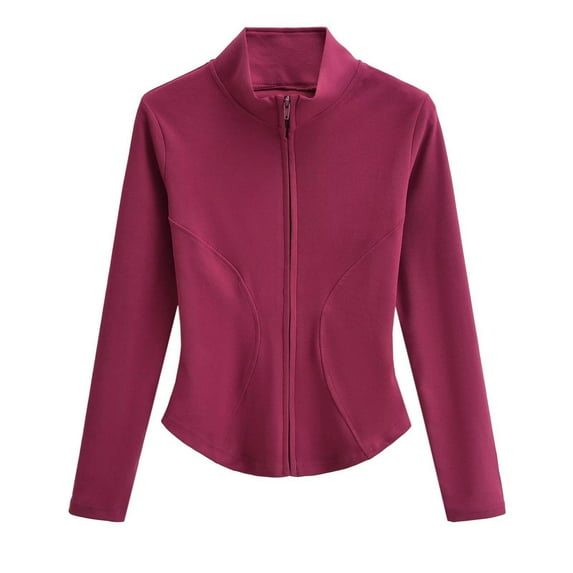 kakina CMSX Women's Full Zip Up Jackets,Solid Color No Hood Long Sleeve Loose Fit Sweatshirts Solid Fashion Casual Cardigan Tops with Pockets