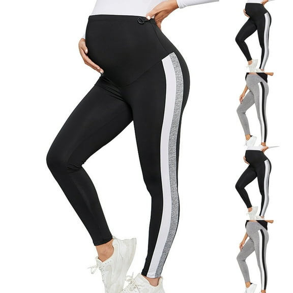 kakina CMSX Women's Maternity Leggings with Pockets Over the Belly,Womens Workout Yoga Fashionable Solid Color Pregnancy Pants