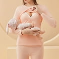 thumbnail image 1 of kakina CMSX Women's Maternity Nursing Pajamas Long Sleeve Breastfeeding Sleepwear Double Layer Postpartum Regular thermal Underwear Top, 1 of 4