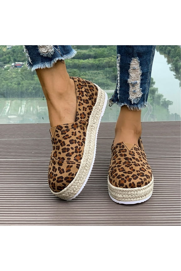 Women's Round-Toe Platform Classic Flat,Fashion Vintage Comfortable Solid Color Slip Simple Espadrilles Leather Loafers8.5(41)