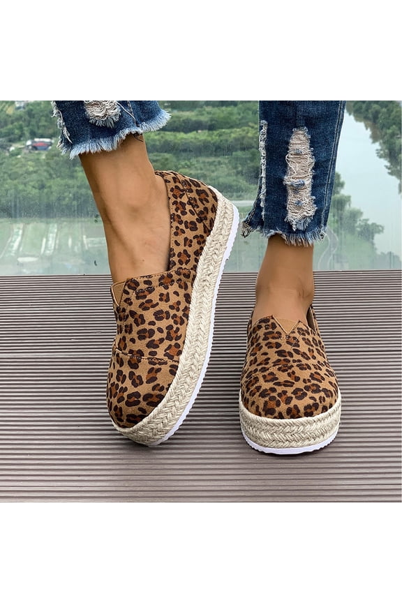 Women's Round-Toe Platform Classic Flat,Fashion Vintage Comfortable Solid Color Slip Simple Espadrilles Leather Loafers9.5(43)
