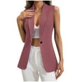 thumbnail image 1 of kakina CMSX Women's Sleeveless Blazer Jackets,Summer Fashion Lightweight Single Button Waistcoat Solid Color Open Front Work office Vest Tops, 1 of 2