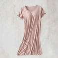 thumbnail image 1 of kakina CMSX Women's Soft Nightgown Frilly Sleep Dress,Summer Short Sleeve Fashion Short Sleeve Solid Color Round Neck Comfy Sleepwear with Built in Shelf Bra Home Dress Pajama, 1 of 9
