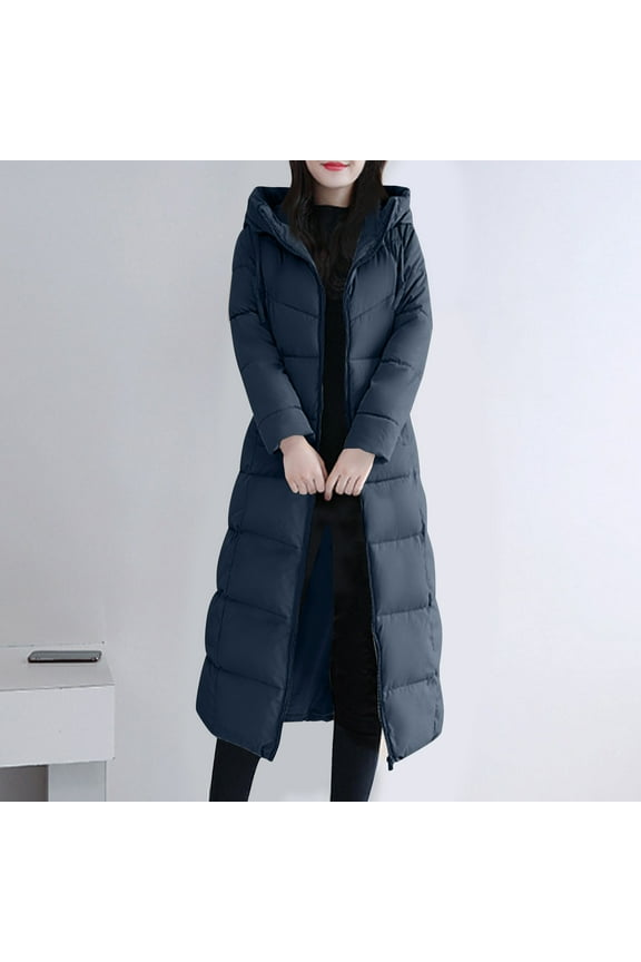 Womens Fashion Hooded Coat,2024 Fashion Classic Quilted Long Puffer Jackets Waterproof Warm Winter Solid Color Long Sleeve Maxi Length Parka Coats