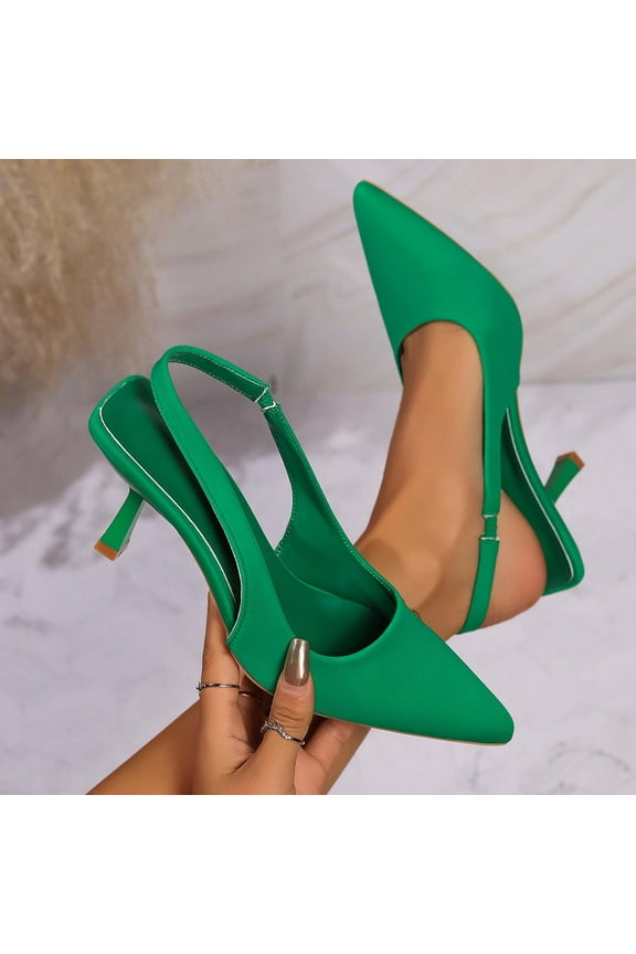 Womens Low Heels Closed Toe Dress Shoes Kitten Heel Pointed Toe Sexy Classic Comfortable Heeled Pumps Adjustable Ankle Strap