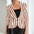thumbnail image 1 of kakina CMSX Womens Striped Blazer Jacket,Fashion Casual Long Sleeve V-Neck Turndown Collar Single-Breasted Button Lightweight Color Blocking Striped Blazer Jacket, 1 of 5