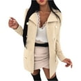 thumbnail image 1 of kakina CMSX Womens Winter Jacket, Plus Size Womens Lady Long Sleeve Button Long Coats Jacket Outwear Khaki, XXXL, 1 of 9