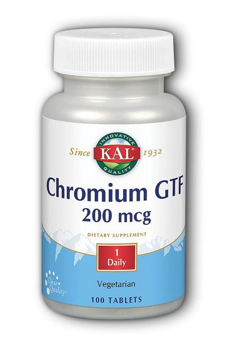 "kal Chromium Gtf Tablets, 200 Mcg, 100 Count" - Walmart.com