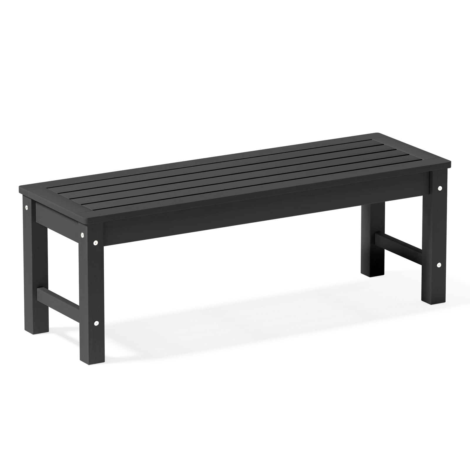 SERWALL Outdoor Bench, 3-Person, 58 Inch, All-Weather HDPE, Cup