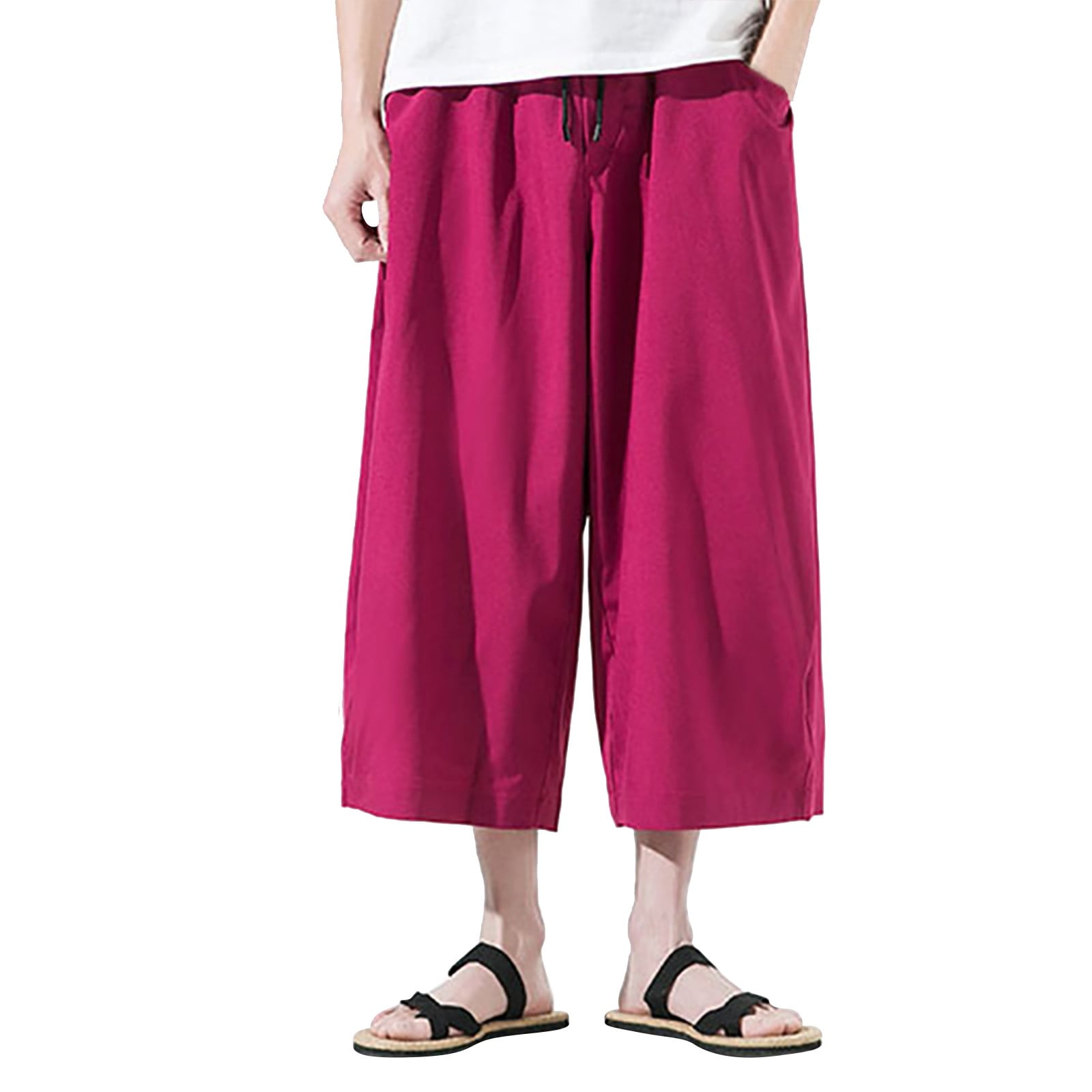 kamemi Casual Mens Pants Men's Synthetic Utility Pant(Red,5XL ...
