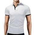 thumbnail image 1 of kamemi Men Polo Men's Classic Fit Short Sleeve Dual Tipped Collar Polo Shirt(White,8XL), 1 of 5