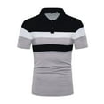 thumbnail image 1 of kamemi Men Polo Men's Short Sleeve Solid Stretch Cotton Pique Polo Shirt(Dark Gray,3XL), 1 of 2