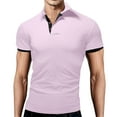 thumbnail image 1 of kamemi Men Polo Shirts Men's Cool Classic Polo| Slim Fit | Moisture Wicking(Pink,8XL), 1 of 5