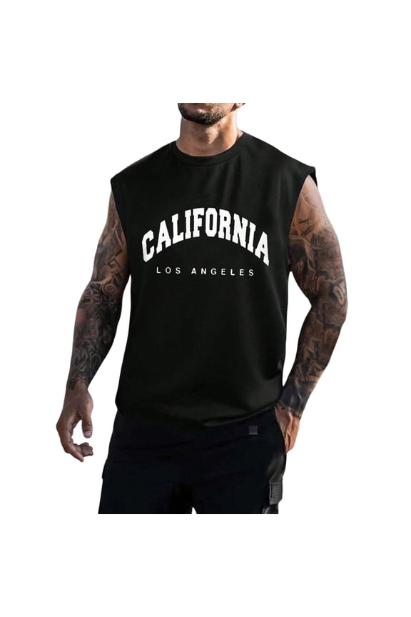 Men Workout Tank Tops Men's Tech Stretch Tank T-Shirt(Black,M)