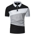 thumbnail image 1 of kamemi Polo Shirts Men's short-sleeved polo shirt classic solid color casual stretch T-shirt polo(White,XXL), 1 of 2