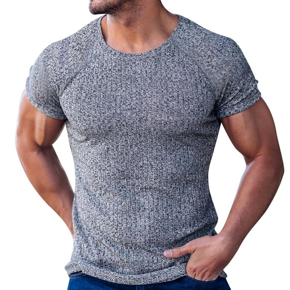 kamemi T Shirts for Men Graphic Mens T Shirt Soft Fitted Modern Crew Neck Tees(Grey,3XL)