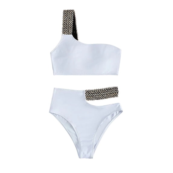 kamemi Tankini Swimsuits for Women Tankini Swimsuits for Women Loose Modest Two Piece Bathing Suits(White,L)