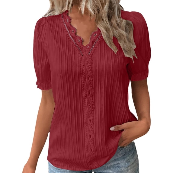 kamemi Womens Tshirts Women's Slim-Fit Half Sleeve Square Neck T-Shirt(RD1,3XL)