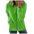 thumbnail image 1 of kamemir Abrigos De Mujer Zip Up Jacket for Women Lightweight Windproof Bomber Jackets Fashion Solid Baseball Coat Boyfriend Loose Fit Outerwear(Green,XXL), 1 of 4