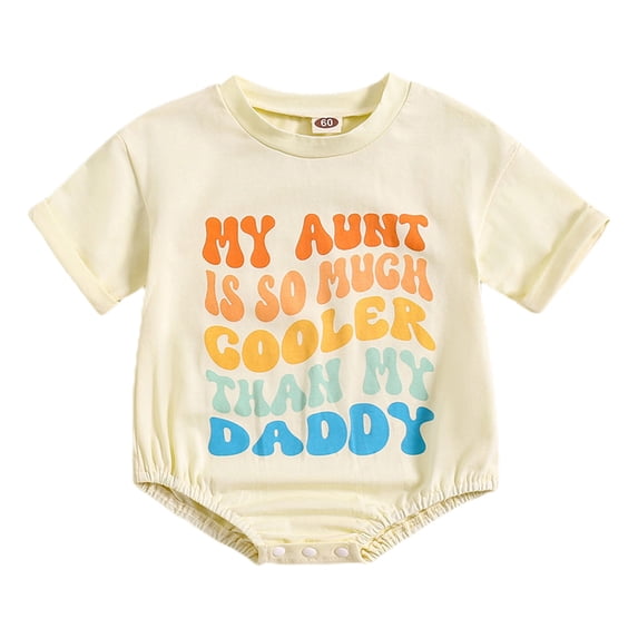 kamemir Baby Girl Boy Matching Sibling Outfits Short Sleeve Leader Of The Cousin Crew Romper Shirt Summer Clothes(Beige,12-18 Months)