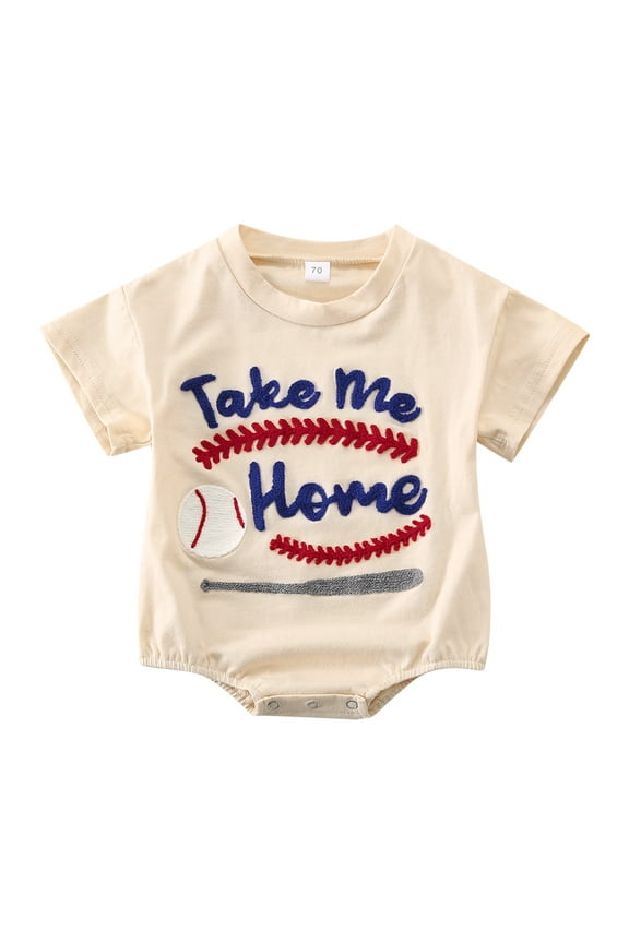 Baby Girl Boy Twins Matching Outfits Short Sleeve Bubble Romper Bodysuit Summer Coming Home Outfit(Beige,3-6 Months)