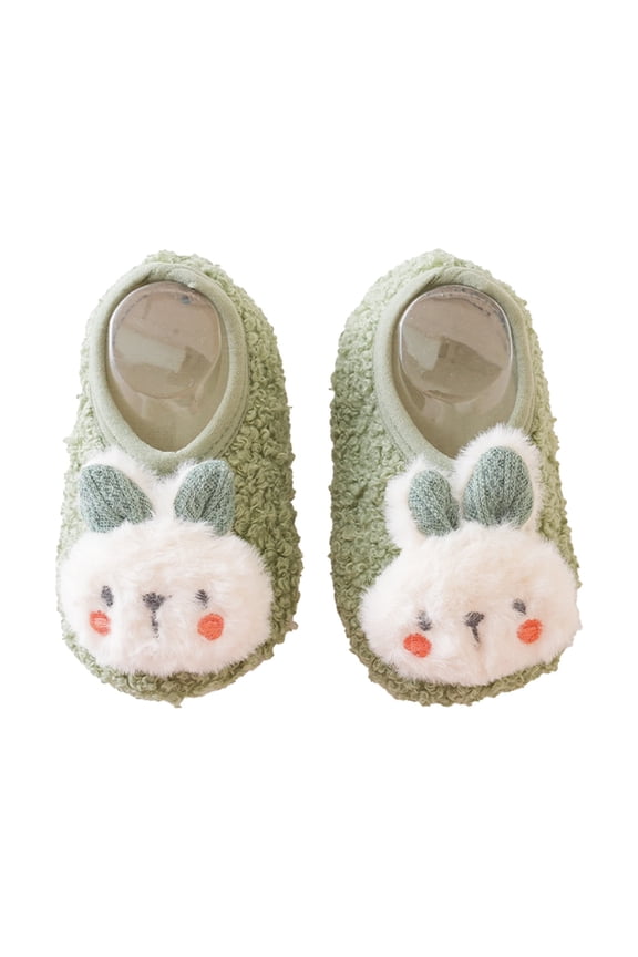 Baby Slippers Baby Boy Girl Walking Shoes Non Slip Soft Sole Toddler Slipper Moccasins First Walker House Crib Sneaker Shoes(Green,3-4 Years)