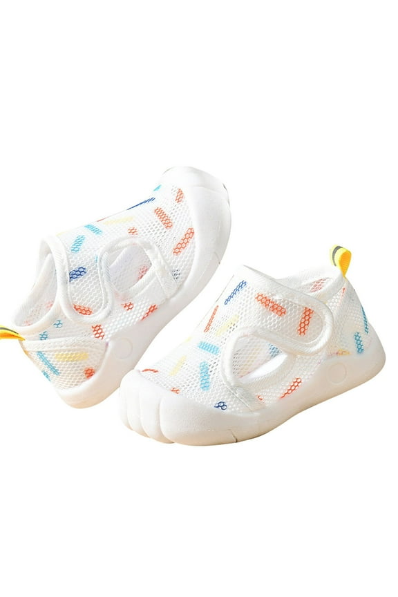 Baby Walking Shoes Sandals Slippers Closed Toe First Walker Shoes Summer Crib Shoes(Beige,6)