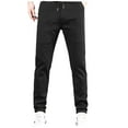 thumbnail image 1 of kamemir Baseball&nbsp;Pants Mens Casual Pants Elastic Waist Lightweight Straight-Legs Fit Summer Trousers (Black,4XL), 1 of 6