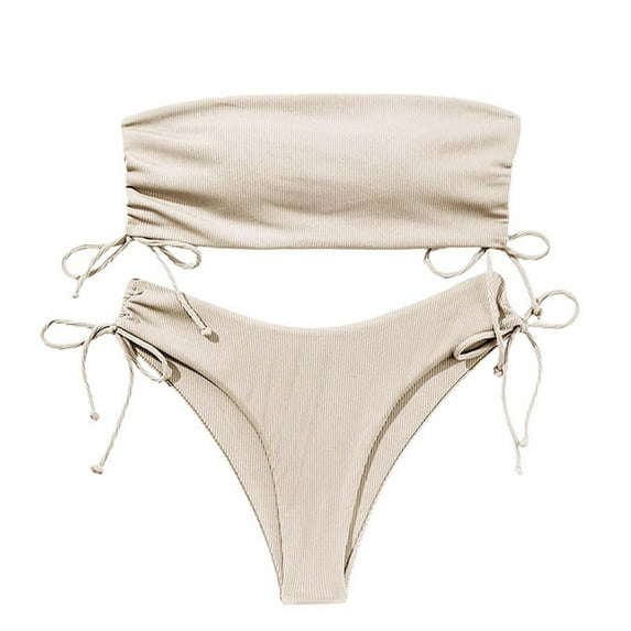 kamemir Bathing Suit for Women Women's Split Swimsuit Pure Swimsuit with Shorts and Tight Sexy Temperament Women's Swim Shorts and Top Beach Bikini(White,XL)