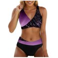 thumbnail image 1 of kamemir Bathing Suit for Women Women's Twist Ruched Bandeau Tankini Top Tube Top Swimsuit Molded Cups Tummy Control Sexy Bathing Suits Top(Purple,M), 1 of 6