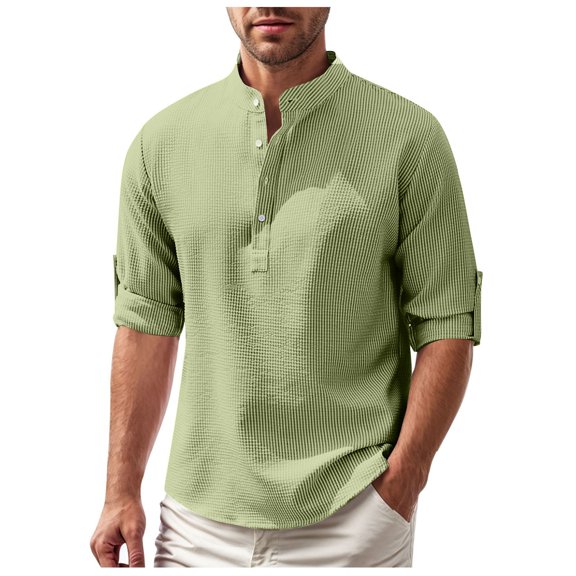 kamemir Beach Shirts for Men Mens Shirts Short Sleeve Button Down Shirts Free Casual Vacation Beach Summer Tops(Green,3XL)