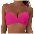 thumbnail image 1 of kamemir Bikini Top Women's Racerback Bikini Tops Quick Dry Modest Swimsuit Top Sports Padded Bathing Suit(Hot Pink,XL), 1 of 6