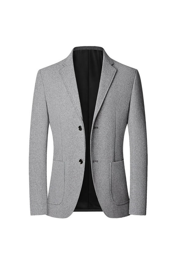 Blazer for Men Mens Blazer Casual Cotton-Linen Sport Coat Lightweight 2 Button Unlined Suit Jackets(Gray,180)