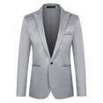 thumbnail image 1 of kamemir Blazer for Men Mens Slim Fit Casual Blazer Jacket Button Lightweight Sport Coats Formal Dress Daily Business Suit Jacket(Grey,L), 1 of 3