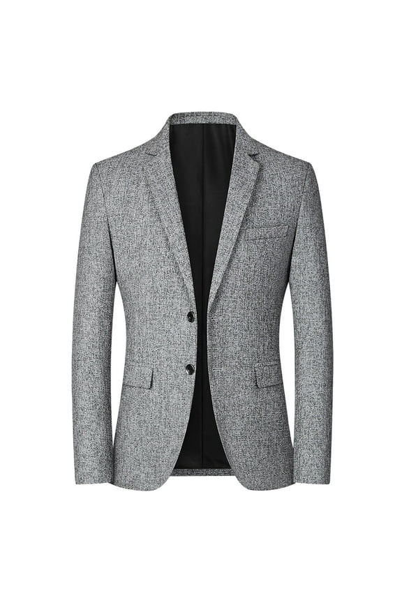 Blazer for Men Mens Sport Coat Casual Slim Fit Blazer One Button Textured Suit Jacket(Grey,4XL)