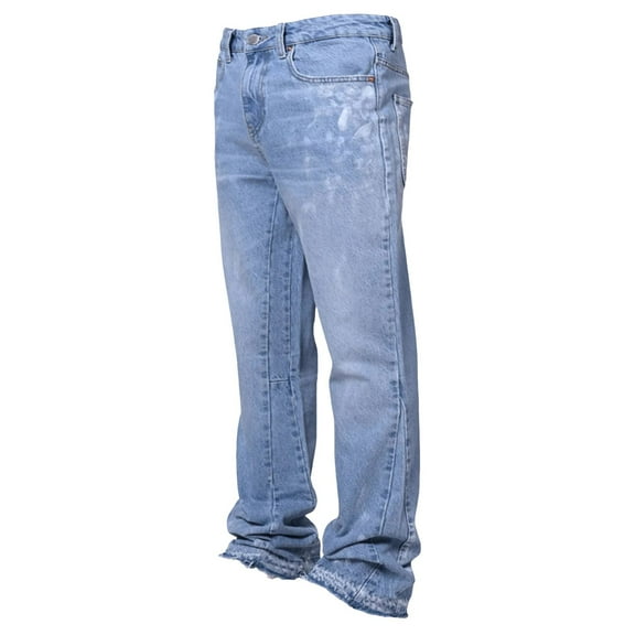 kamemir Blue Jeans Men Men's Comfort Flex Waist Relaxed Fit Jean(Blue,L)