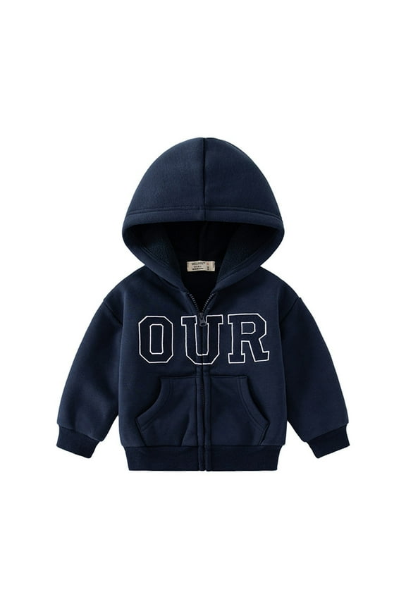 Boy Jacket Boys and Toddlers' Polar Full-Zip Jacket(Navy,4-5 Years)