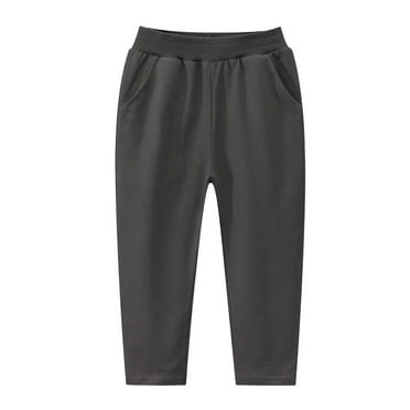 kamemir Boys' Pull-on Twill Jogger Pants(Dark Gray,6-7 Years)