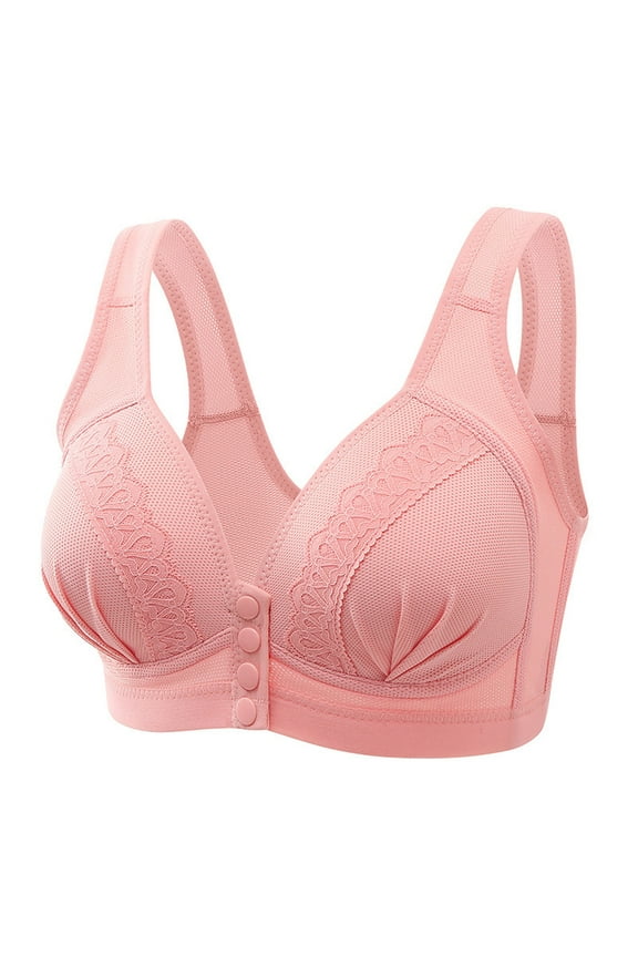 Bralettes for Women Bras for Women Front Closure Bras Push Up Bra No Underwire Plus Size Front Button Bra(Pink,40)