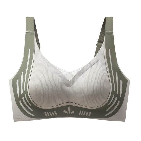 kamemir Bras for Women Womens Seamless Wireless Supportive Bra Push Up Comfort Soft No Underwire Full Coverage Bra Green,M