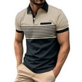 thumbnail image 1 of kamemir Camisas Para Hombres Men's Polo Shirt(Khaki,S), 1 of 4