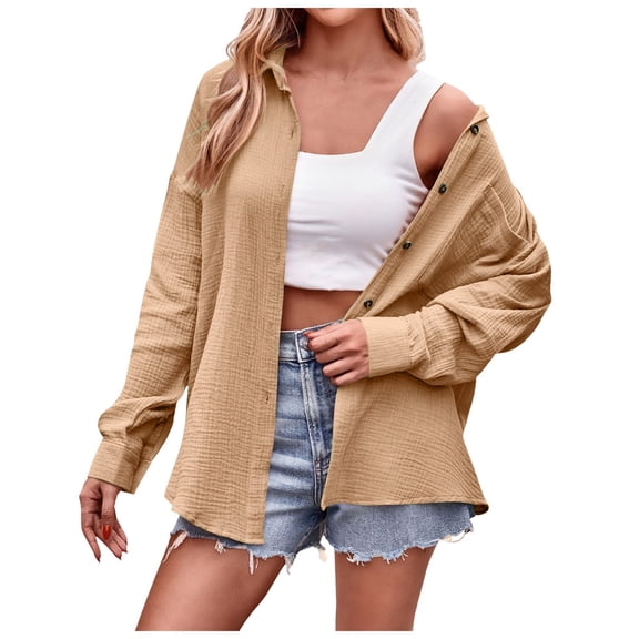 kamemir Cardigan Women's Long Sleeve Soft Knit Sweater Open Front Cardigans Outwear Coat(Khaki,S)