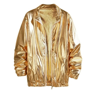 kamemir Casual Jackets for Men Men's Zip-Front Golf Jacket (Regular & Big-Tall Sizes(Gold,M)