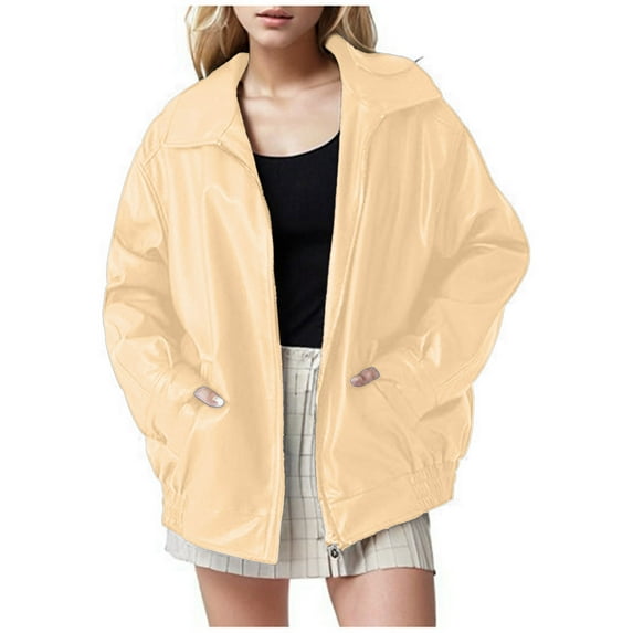 kamemir Chaquetas De Mujer Womens Fashion Cropped Shackets Corduroy Crop Jackets Tops Long Sleeve Shirts Trendy 2024(Yellow,XL)