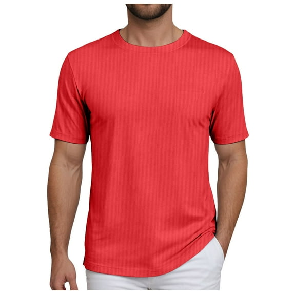 kamemir Comfort Colors Tshirt Men's Classic Everyday Soft, Comfortable T-Shirt Red,L