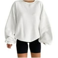 thumbnail image 1 of kamemir Comfort Hoodies for Anxiety Sweatshirt for Women Side Split Fall Fashion 2024 Long Sleeve Shirts Trending Now(White,L), 1 of 6