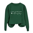 thumbnail image 1 of kamemir Comfort Hoodies for Anxiety Womens Sweatshirt Casual Long Sleeve Crewneck Lightweight Pullover Tops Loose Sweatshirts(Green,XL), 1 of 3