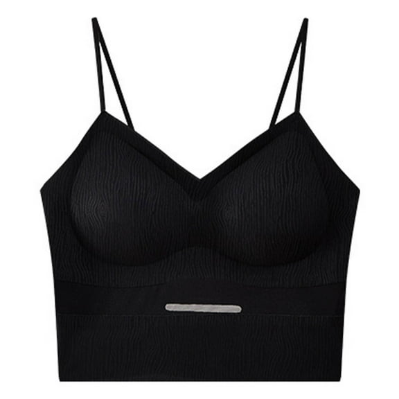 kamemir Cotton Sports Bras for Women Full-Freedom Comfort Front Closure Bra for Women, Wireless Black,L